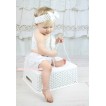 White Lace Panties Bloomers & White Peony Crochet Tube Top & Headband Satin Bow 3PC Set CT692